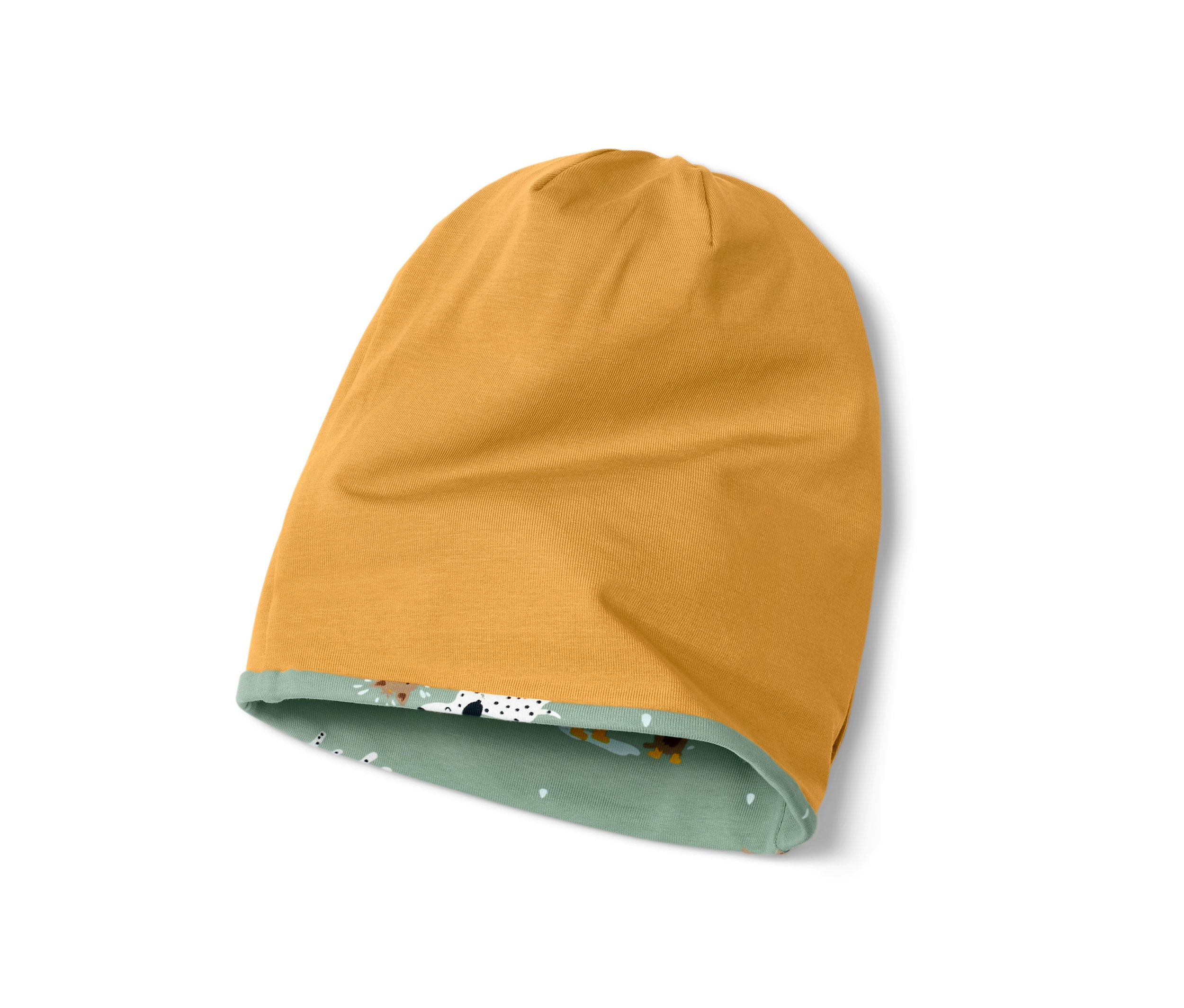 Tchibo - Detská obojstranná čiapka - pre dámy - veľ. 49-52 cm - farba: zelená/s potlačou – Obrázok 2