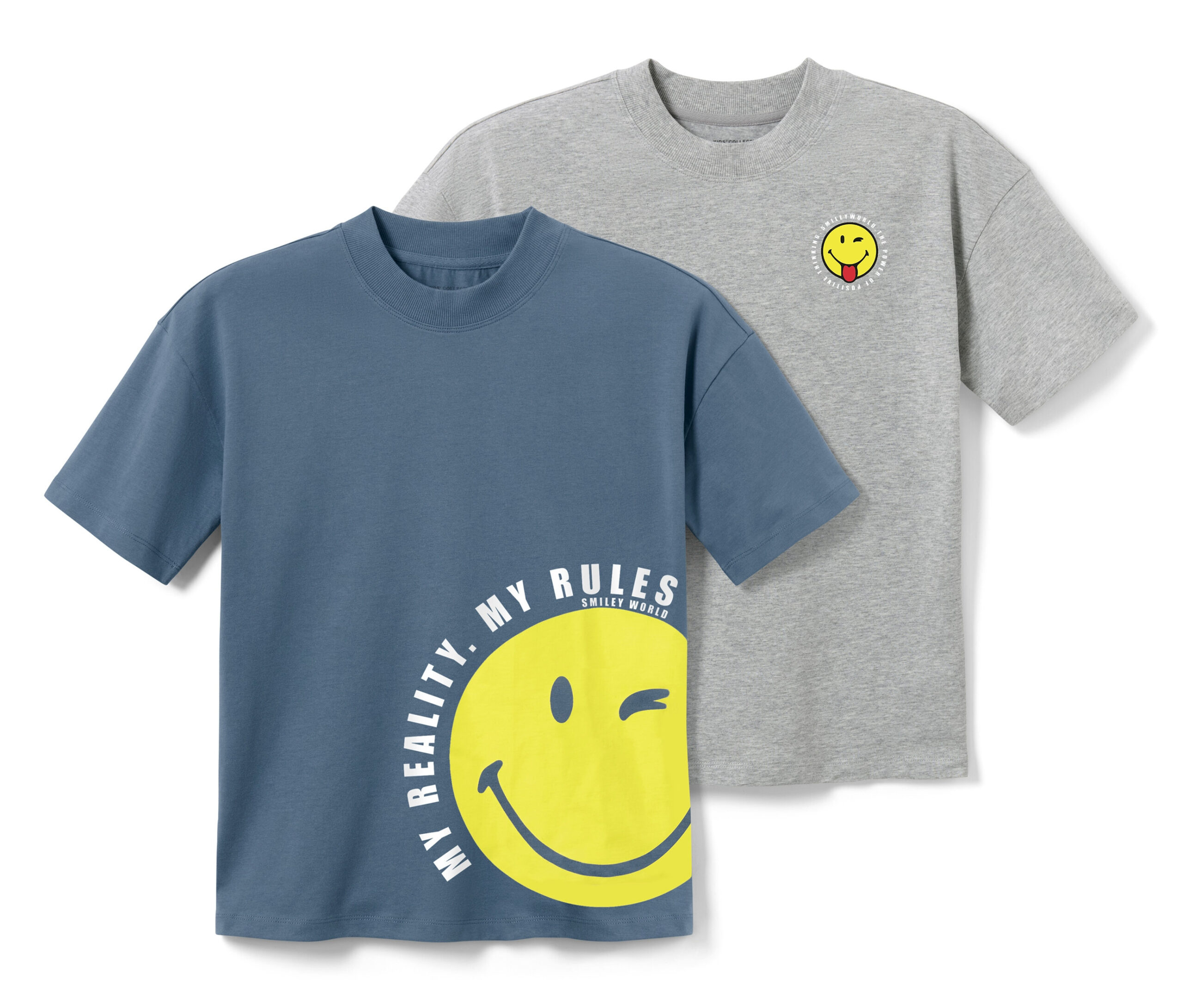 Tchibo - Detské tričká »Smiley« - pre dámy - veľ. 170/176 - farba: modrá